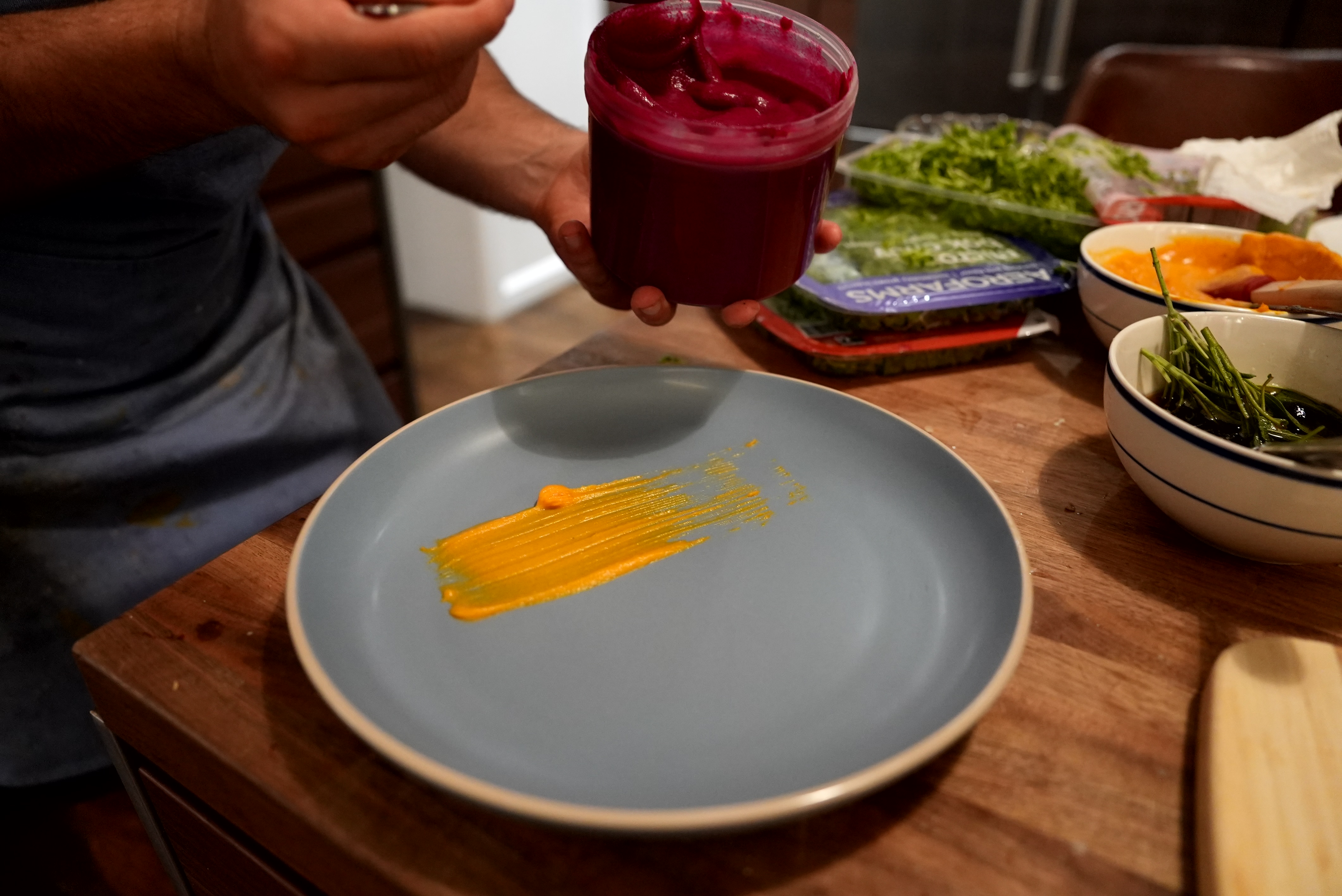 Brush of squash puree